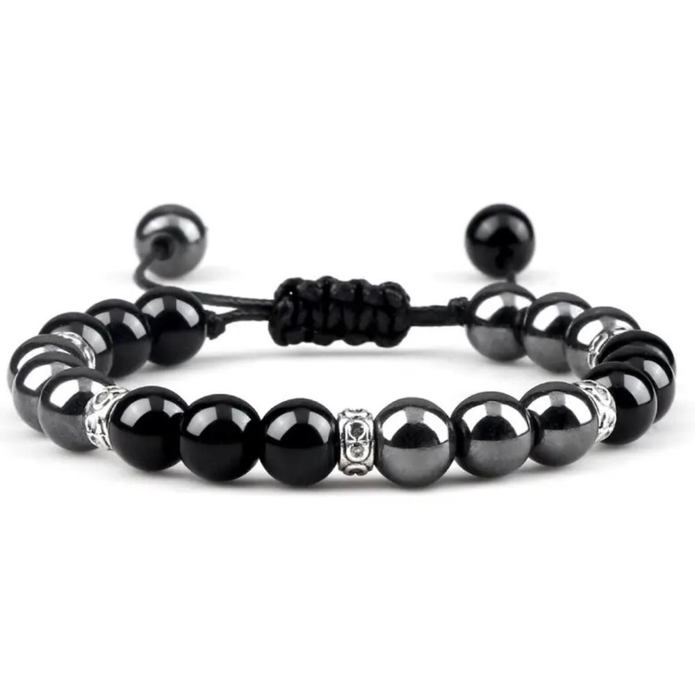 Healing Spiritual Beads & Silver Bracelet Adjustable